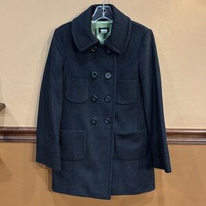 J CREW Classic Black Double-Breasted Women's Coat